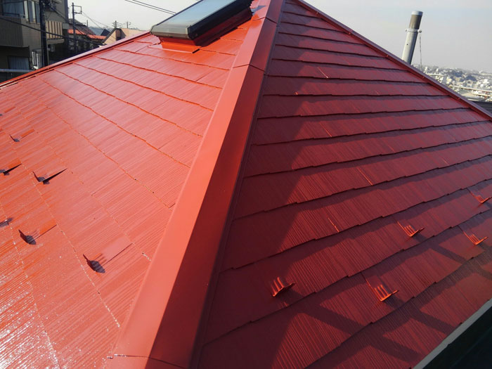 ファインパーフェクトベスト　屋根塗装の色　赤さび