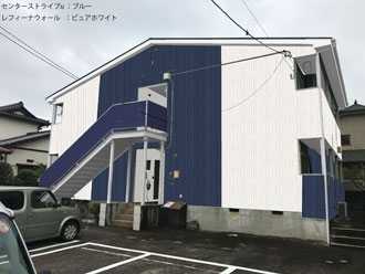 君津市　外壁カバー　カラーシミュレーション　ブルー-ベランダ　