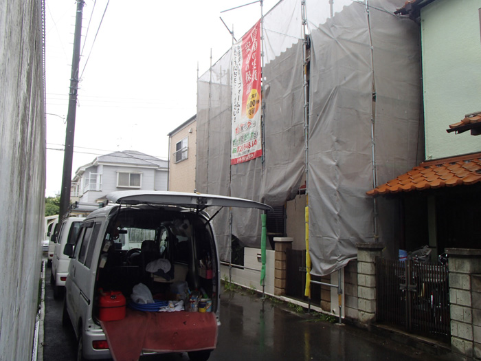 雨の日の高圧洗浄
