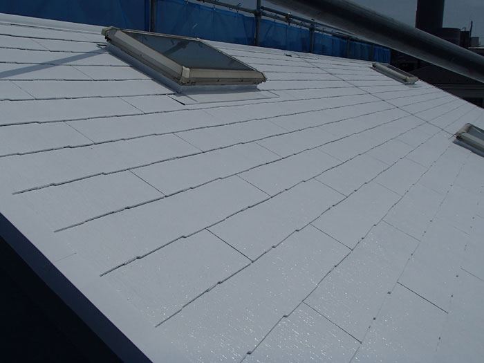 足立区　屋根塗替え　屋根塗装　サーモアイSi　クールホワイト