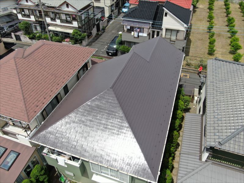 松戸市新松戸　ドローン撮影の屋根
