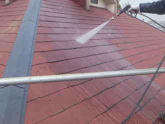 江戸川区　屋根塗装前の高圧洗浄