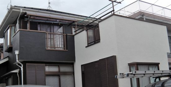 足立区｜モルタル外壁をオーデフレッシュSi100Ⅲで塗装します
