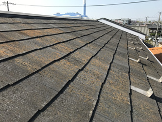 スレート屋根の塗膜の劣化
