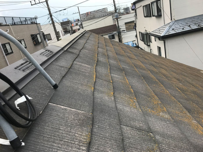 スレート屋根の塗装前調査