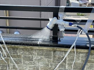 松戸市常盤台にて雨漏りが発生しているとお問い合わせをいただき散水検査を実施！