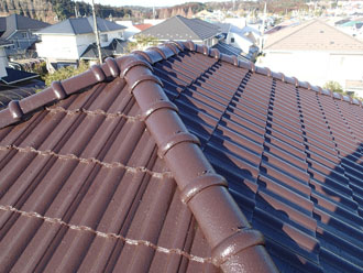 市原市　屋根塗装　ブラウンの屋根　ルーフマイルドSI　ニューコーヒーブラウン
