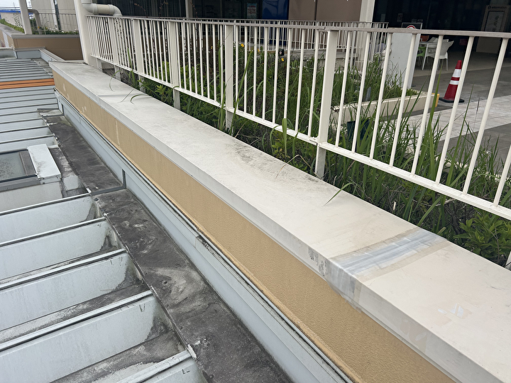 笠木全体の状態確認