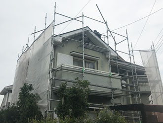 屋根塗装　外壁塗装　養生