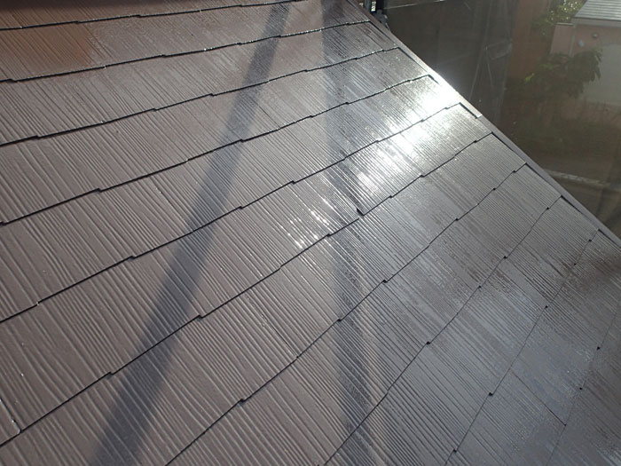 屋根塗装完工　サーモアイSi　クールジェノバブラウン