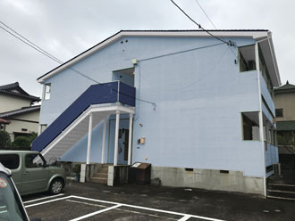 君津市　アパート外壁塗装　カラーシミュレーション　ブルー系　