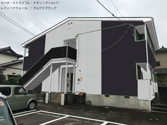 君津市　外壁カバー　カラーシミュレーション　ブラック-ベランダ　
