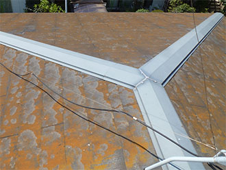 千葉県船橋市｜破風板・軒天・雨戸を含んだ屋根塗装と棟板金交換
