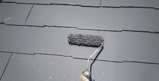 千葉市稲毛区でファインパーフェクトベストを使用しグレーの屋根へ塗り替え