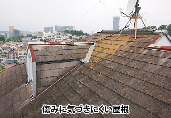 傷みに気づきにくい屋根