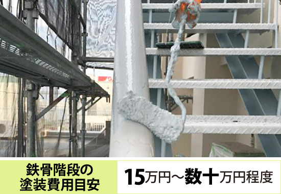 鉄骨階段の塗装費用目安：15万円〜数十万円程度