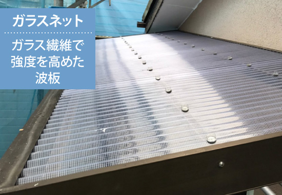 ガラスネットはガラス繊維で強度を高めた波板