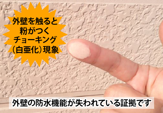 外壁の防水機能が失われている証拠です
