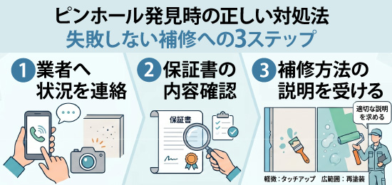 ピンホール発見時の正しい対処法 失敗しない補修への3ステップ