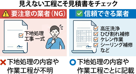 見えない工程こそ見積書をチェック