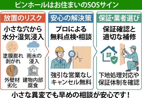 ピンホールは住すまいのSOSサイン小さな異変でも早めの相談が安心です！