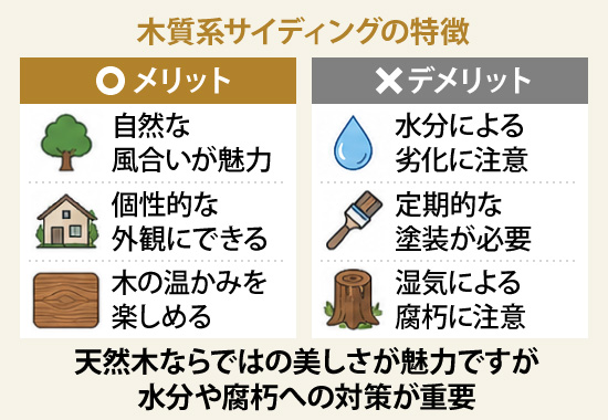 天然木ならではの美しさが魅力ですが水分や腐朽への対策が重要