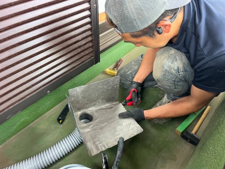 改修用ドレン設置作業