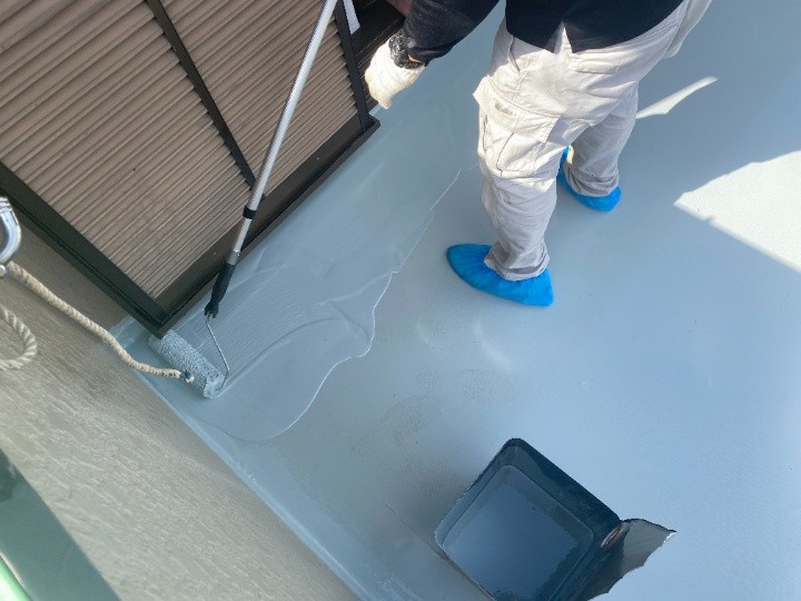 防水材二層目施工