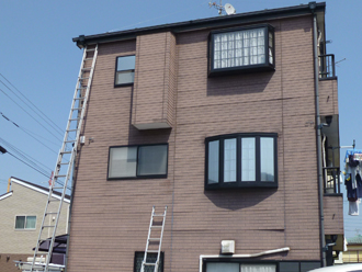 八王子市で３階建てのお住まいの外装リフォーム事前調査