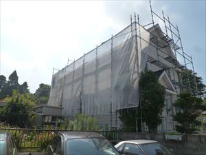 メッシュシート掛け北側全体像