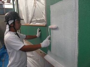 千葉市中央区　外壁塗装　下塗り　ナノコンシーラー