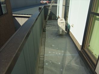 千葉寺　防水工事　ベランダ施工前