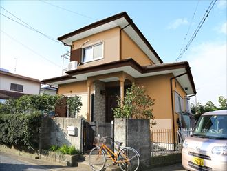 江戸川区　外壁塗装　茶系