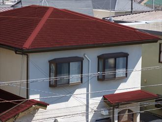 江東区　屋根塗装　マルーン
