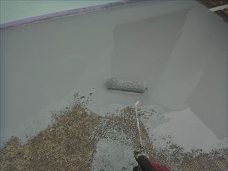 千葉寺　防水工事　サラセーヌ　中塗り