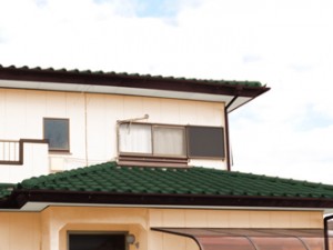 武蔵野市　屋根塗装　外壁塗装　カラーシミュレーション　屋根グリーン　外壁薄オレンジ系