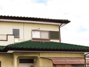 武蔵野市　屋根塗装　外壁塗装　カラーシミュレーション　屋根グリーン　外壁薄イエロー
