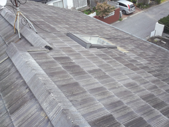 大田区 コンクリート瓦の屋根塗装 高圧洗浄後2