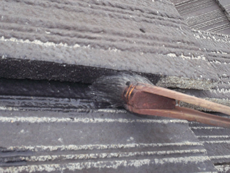 大田区 コンクリート瓦の屋根塗装 刷毛を使った屋根塗装