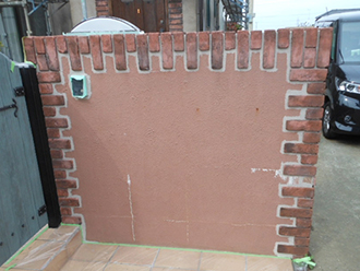 門塀、エイジング塗装施工前
