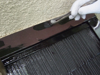 品川区　屋根塗装　鉄部の塗装