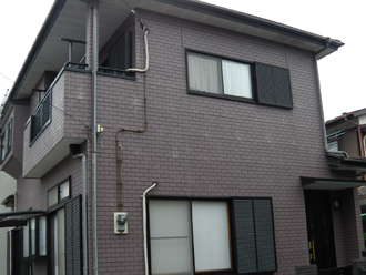 渋谷区　外壁塗装と屋根塗装の事前調査　外壁の色褪せ