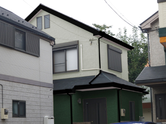 清瀬市　外壁塗装　屋根塗装　カラーシミュレーション　外壁色　元画像　緑　グリーン　ツートン