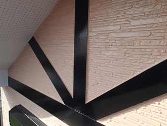 千葉市稲毛区　屋根塗装　外壁塗装　クリア塗装　外壁　色　カラーシミュレーション　完工　幕板