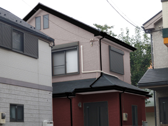 清瀬市　外壁塗装　屋根塗装　カラーシミュレーション　外壁色　元画像　赤系ツートン
