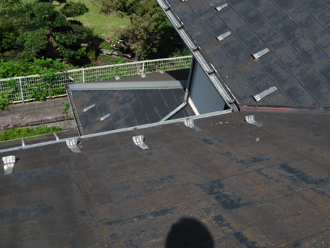 渋谷区　屋根塗装の事前調査　傾斜が急な屋根