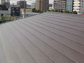 屋根カバー工事　施工後　Kブラウン