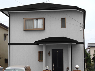 市原市　屋根カバー工事　外壁塗装　外壁色　カラーシミュレーション　外壁：KP-80　屋根：Kブラック　他黒
