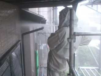 西東京市　屋根、外壁の塗装前の高圧洗浄　2