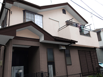 佐倉市　屋根塗装　外壁塗装　塗装色　元画像　1階：茶系　2階：クリーム系